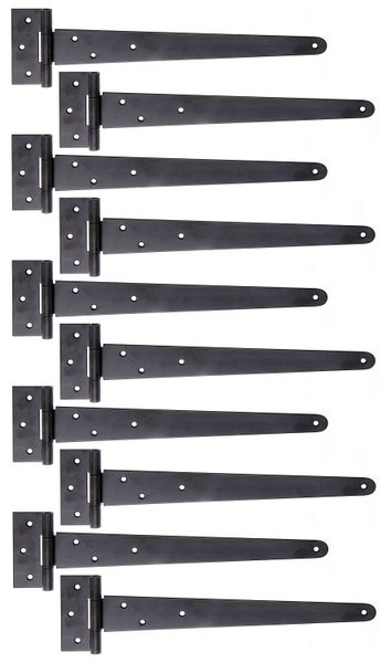 Set von zehn Kreuzgehängen aus Metall für Türen und Tore zur Montage.