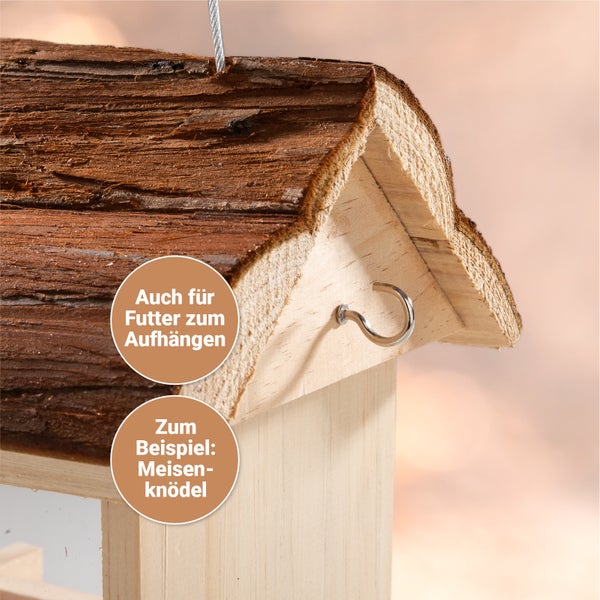 Futterhaus CULT at home Vogelhaus Höhe 19cm braun aus Holz
