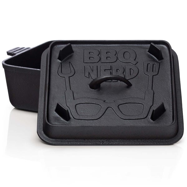 BBQ-Nerd Dutch Oven Brottopf - Kastenform mit Deckel 5,5 L | Brotbackform mit gerillter Steakpfanne - für Kuchen Brot Auflauf Braten | Feuertopf für alle Herdarten, Öfen und Grillgeräte