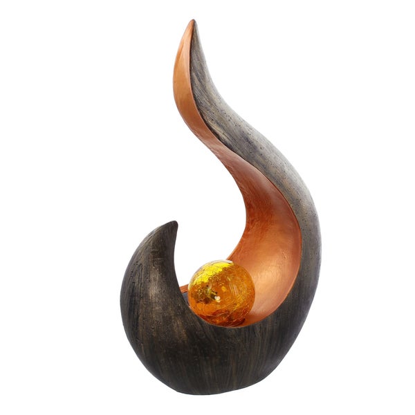 FRANK FLECHTWAREN | Solardeko Flamme, KUNSTSTOFF, 25 x 13 x 44 cm, für den Außenbereich geeignet
