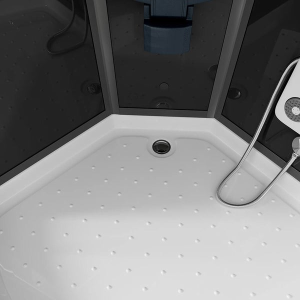 Home Deluxe - Komplettdusche BLACK PEARL - Maße 100 x 100 cm, inkl. Regendusche, Radio und Zubehör I Duschtempel Fertigdusche, Dusche, Duschtempel