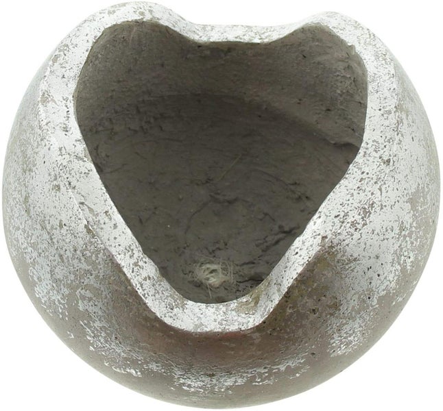 Dekoleidenschaft  Pflanzkugel Silberglanz aus Beton, edel, Pflanzer, Blumentopf, Übertopf, Pflanzgefäß, Pflanzschale