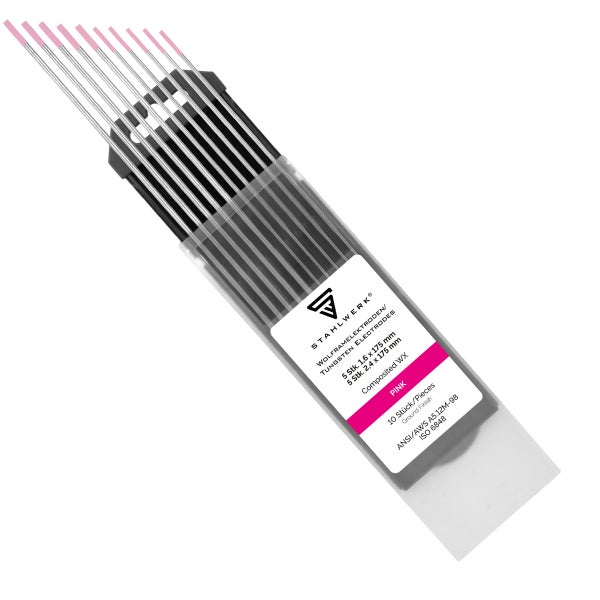 STAHLWERK Wolframelektroden WX Pink 1,6 + 2,4 mm je 5 im praktischen 10er Set