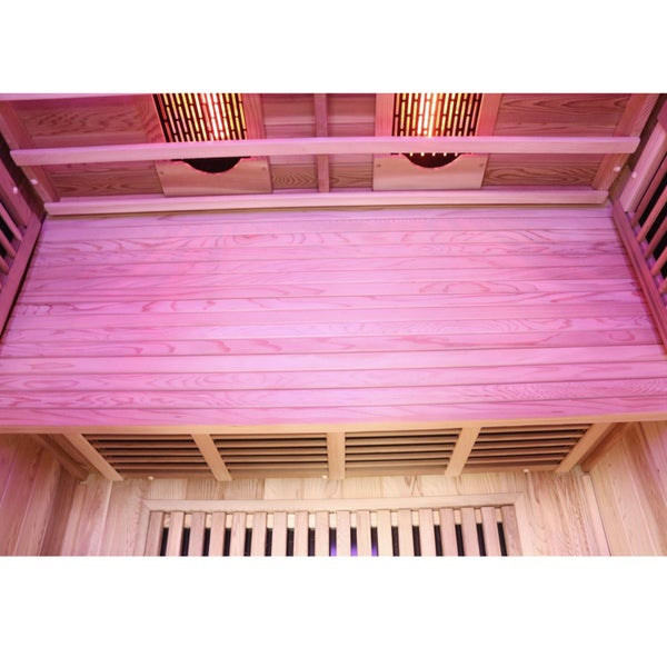 Dewello® Infrarotkabine Infrarotsauna TORONTO 127cm x 106cm inkl. 4 Vollspektrumstrahler, 4 Karbonstrahler, 4 Personen