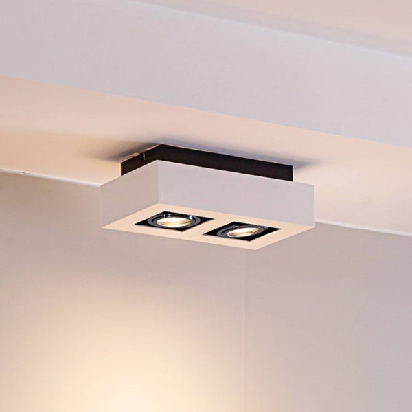 Arcchio Strahler Vince (Modern) in Weiß aus Aluminium (2 flammig, GU10) - Deckenlampe Deckenleuchte Lampe Spot Flurleuchte