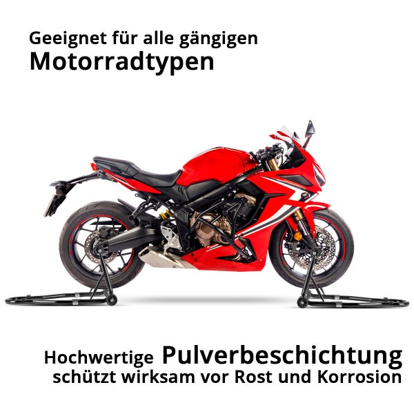 STAHLWERK Motorrad-Montageständer mit 450 kg Tragkraft Universal-Motorradständer
