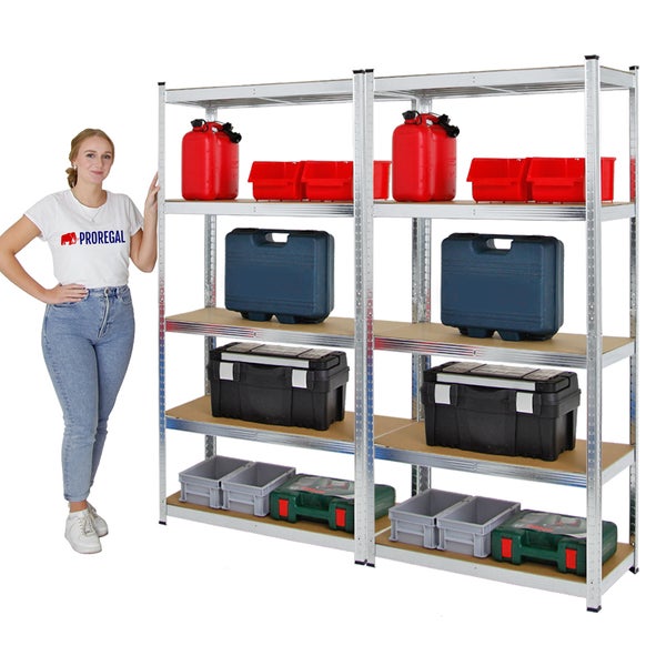 PROREGAL Mega Deal 2x Schwerlastregal Ragnar HxBxT 180 x 90 x 40 cm Fachlast 175 kg Verzinkt