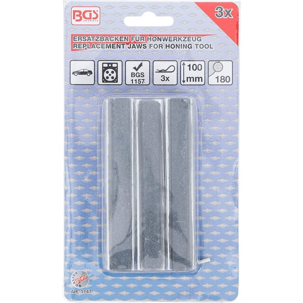 BGS Ersatzbacken für Honwerkzeug Art. 1157 Backen 100 mm K 180 3tlg. - 1147