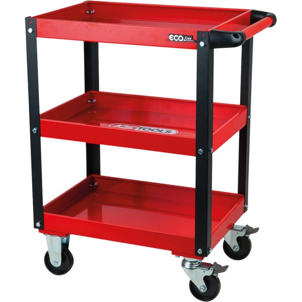 Werkstattwagen mit drei Ablageflächen und Rollen