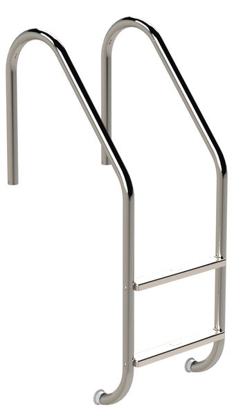 Schwimmbadleiter aus Edelstahl mit zwei Stufen