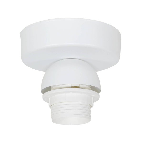 Detailansicht einer Deckenleuchte mit Textilschirm