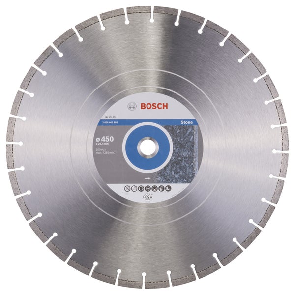 Bosch Diamanttrennscheibe Standard for Stone, 450 x 25,40 x 3,6 x 10 mm -2608602605