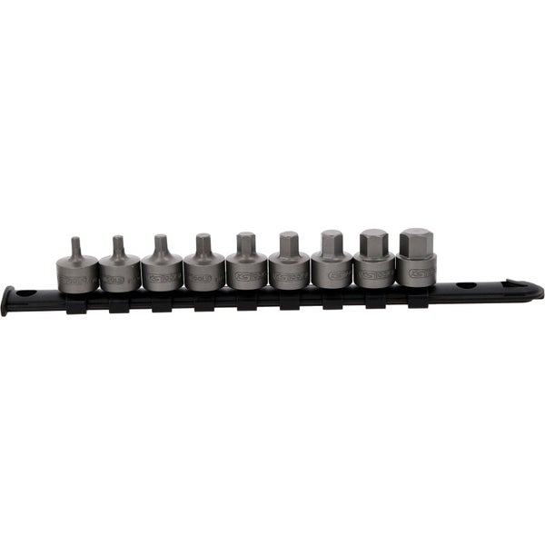 KS TOOLS 3/8 Bit-Stecknuss-Satz Innensechskant kurz 9tlg. 4-14 mm - 917.4000