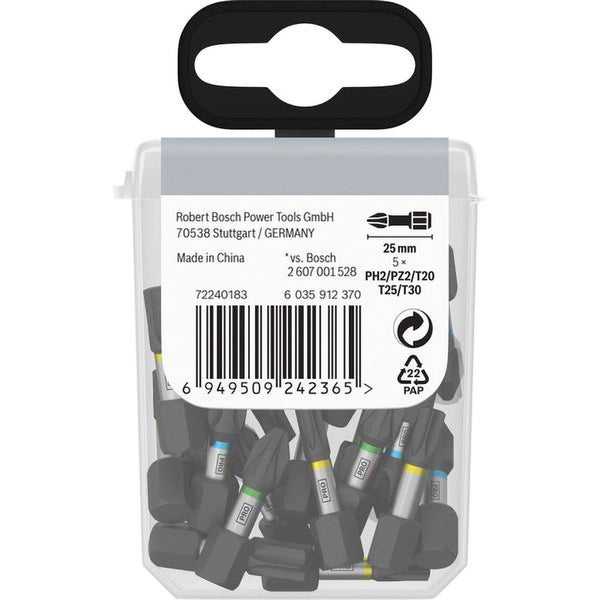 Bosch Schrauberbit Set mit verschiedenen Bits in einer transparenten Box