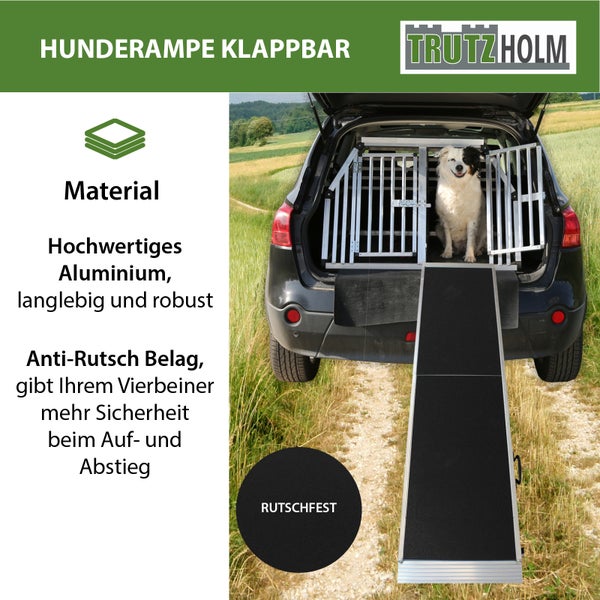 TRUTZHOLM Hunderampe klappbar 215 cm Traglast 180 kg Alu grau schwarz