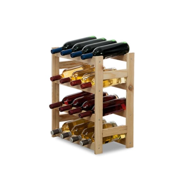 PROREGAL Weinregal Pinotwine HxBxT 54 x 43 x 25 cm 16 Flaschen Massives Kiefernholz Natur Unbehandelt