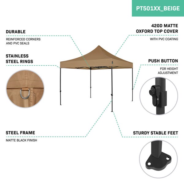 VONROC Pavillon 3x3m wasserdicht stabil - Partyzelt EasyUp System [3Min Aufbau] Popup Faltpavillon modular erweiterbar als Festival Zelt, Gartenpavillon