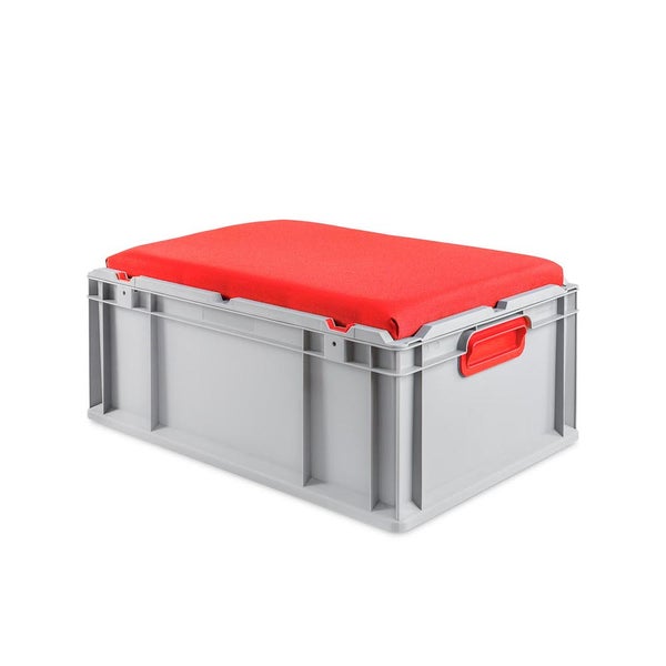PROREGAL Eurobox NextGen Seat Box Rot HxBxT 26,5 x 40 x 60 cm 44 Liter Griffe Geschlossen Eurobehälter Sitzbox Transportbox