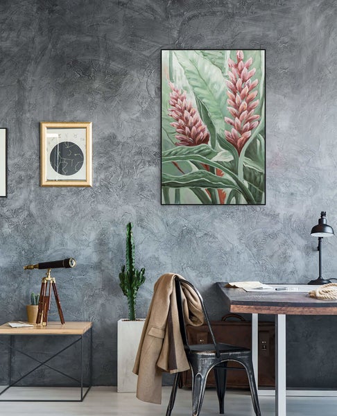 Handgemaltes Gemälde Acrylfarbe 60x90cm Schwarz-Weiß