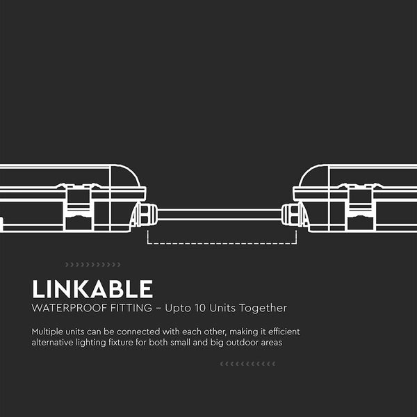 Verbindbare wasserdichte Leuchte für bis zu 10 Einheiten
