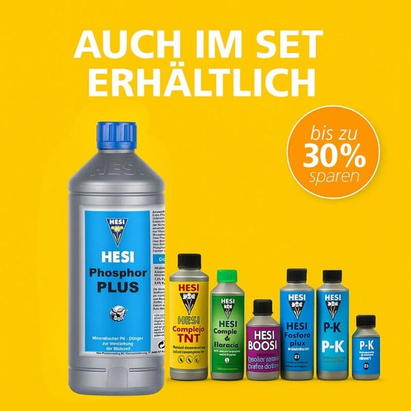 Hesi Pflanzendünger-Set mit Phosphor Plus und TNT Complex, als Set erhältlich mit einer Ersparnis von bis zu 30 Prozent.