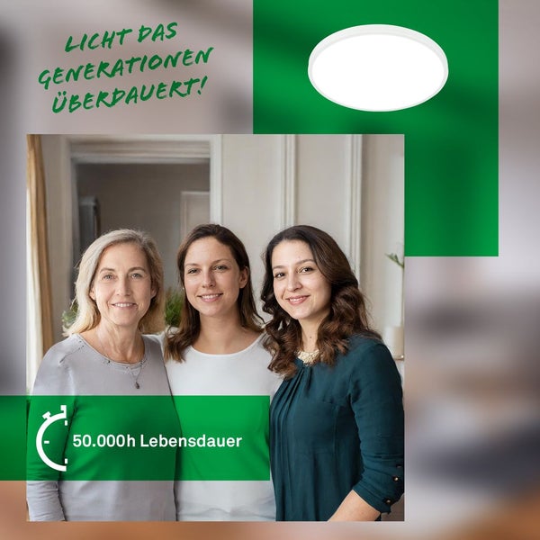 LED Deckenlampe Deckenleuchte Wohnzimmer Energieeffizienz A Neutralweiß
