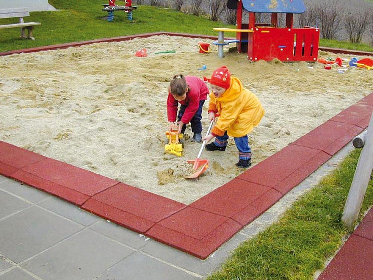 Spielplatzrand aus Gummi – 100 x 40 x 14,5 cm – Grün