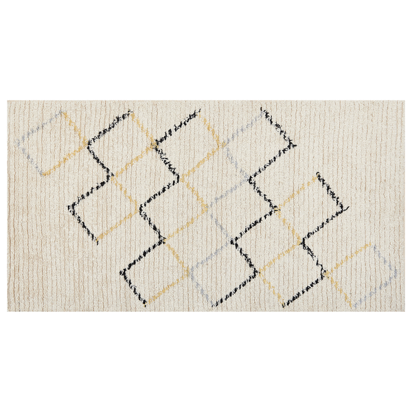 Teppich Baumwolle beige 80 x 150 cm TEZPUR