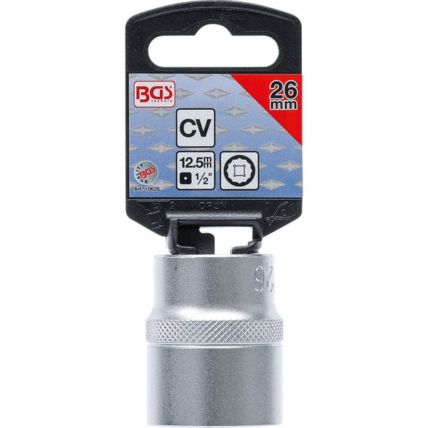 BGS Steckschlüssel-Einsatz Zwölfkant Antrieb Innenvierkant 12,5 mm (1/2) SW 26 mm - 10626