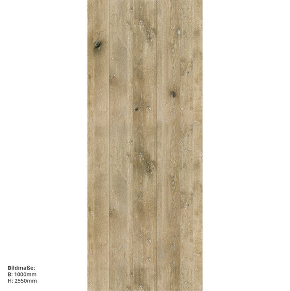 Eiche gekalkt, 100x255cm, fugenlose Wandpaneele aus Alu-Verbund 3mm, Duschrückwand