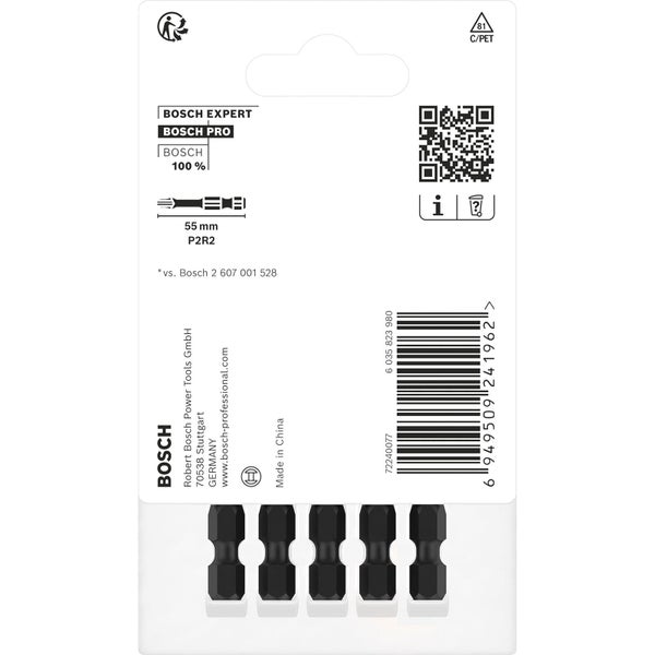 Bosch Expert P2R2 Schrauberbits, 5 Stück