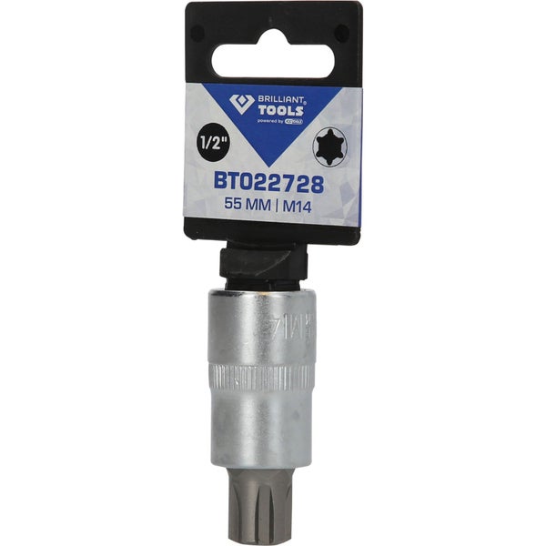 BRILLIANT TOOLS 1/2 RIBE-Bit-Stecknuss 55 mm lang M14 - BT022728