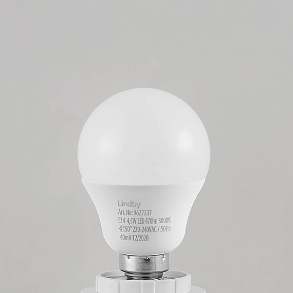 Lindby LED-Leuchtmittel E14, 4,5 Watt, 470 Lumen, 3000 Kelvin, warmweiß, Tropfenform matt.