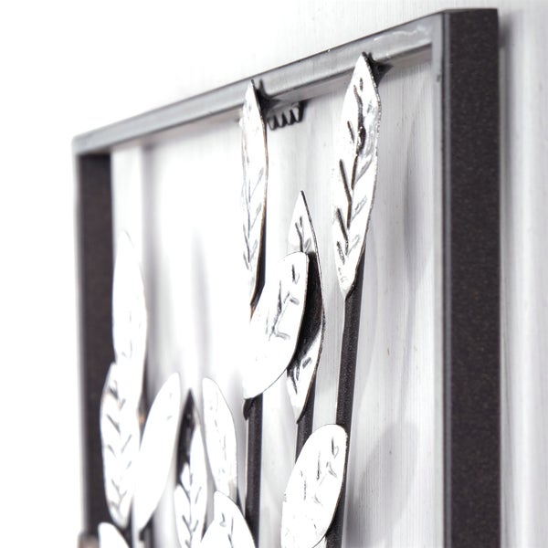 Wanddeko Zweige Metall silber/braun