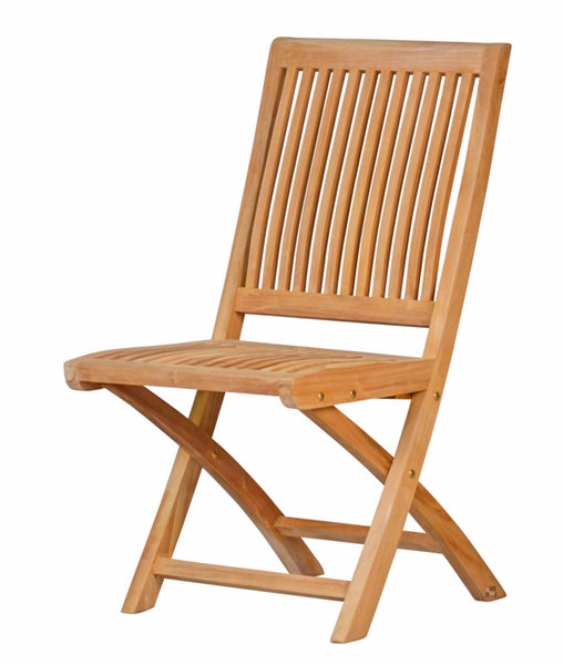 Teak Sitzgruppe aus 6 Klappstühlen 1 Teak Tisch ausziehbar 150 x 100 cm für Garten und Terrasse