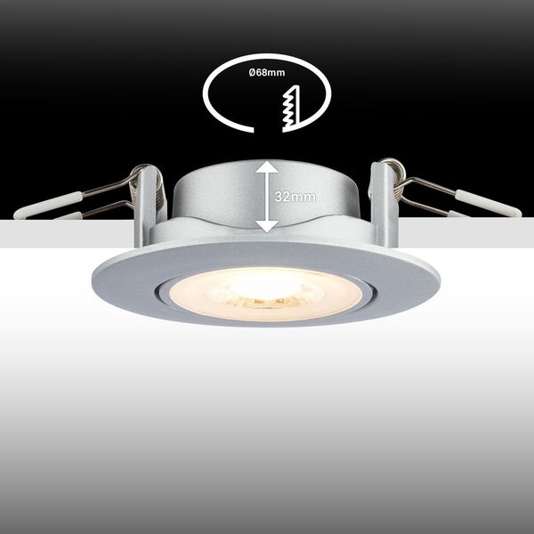 2er Set LED Einbaustrahler LED Einbauleuchten Spots Flach Schwenkbar Warmweiß