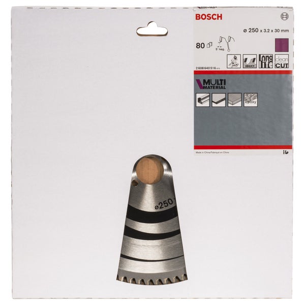 Bosch Kreissägeblatt Multi Material 250x30x3,2/2,5 mm 80TR-F - 2608640516