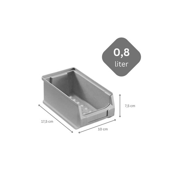 PROREGAL Trägersystem Graue Systemplatte mit 45 x Grauen Sichtlagerboxen 2.0 Maße H x B 50 x 100 cm Sichtlagerbox Sichtlagerbehälter