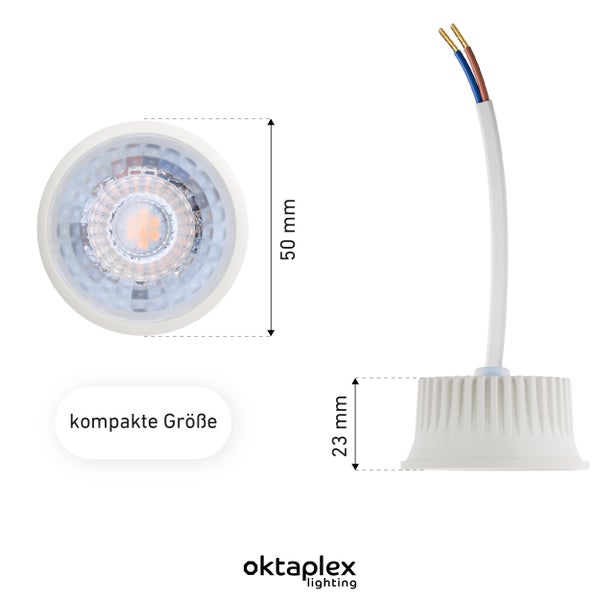 LED Modul flach dimmbar 6er Set GU10 Ersatz Leuchtmittel 2700K Warmweiß 370 lm für Einbauspots 230V LED Leuchtmittel