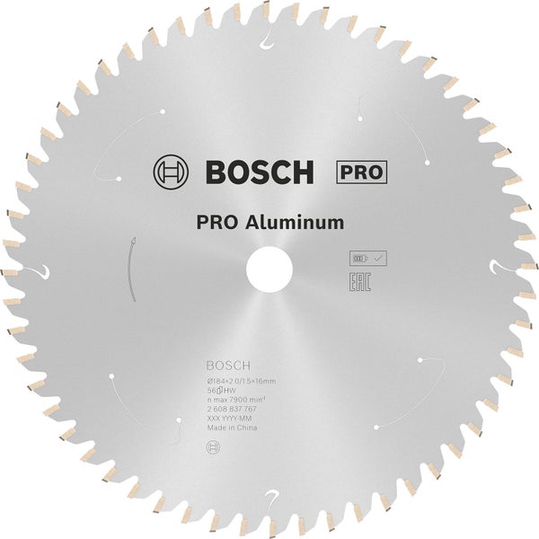 Bosch Kreissägeblatt Pro Aluminium, 184 Millimeter Durchmesser