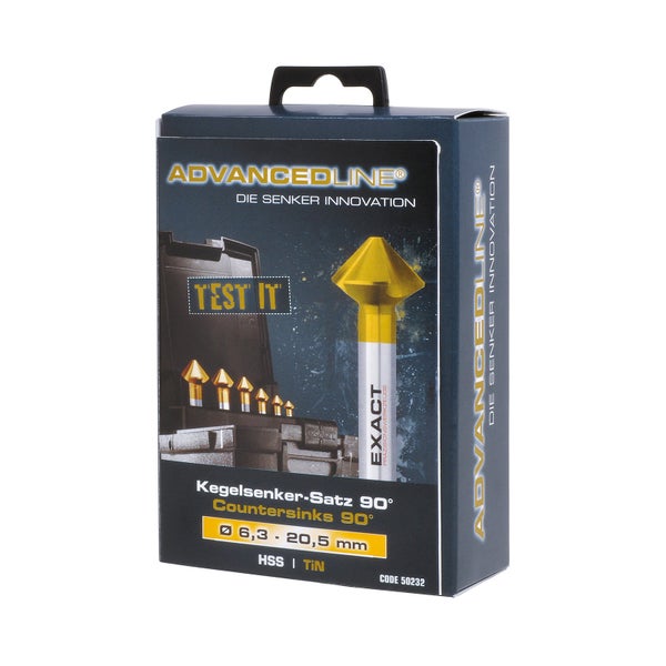 Kegelsenker Satz 90 Grad im Karton