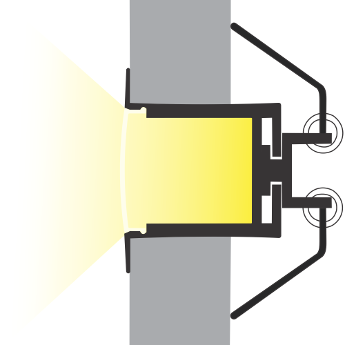 LED-Profil zur Wandmontage mit Licht