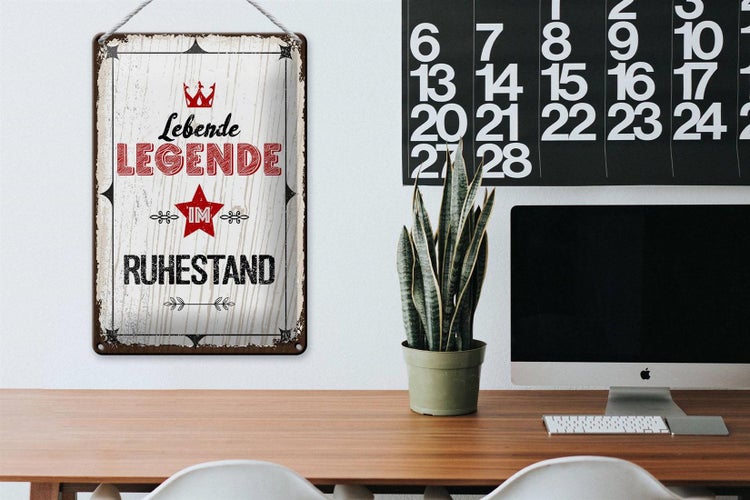 Blechschild Spruch Lebende legende im Ruhestand 20x30cm