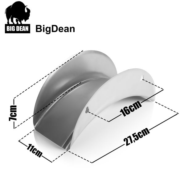 BigDean Serviettenhalter aus Edelstahl mit Maßangaben
