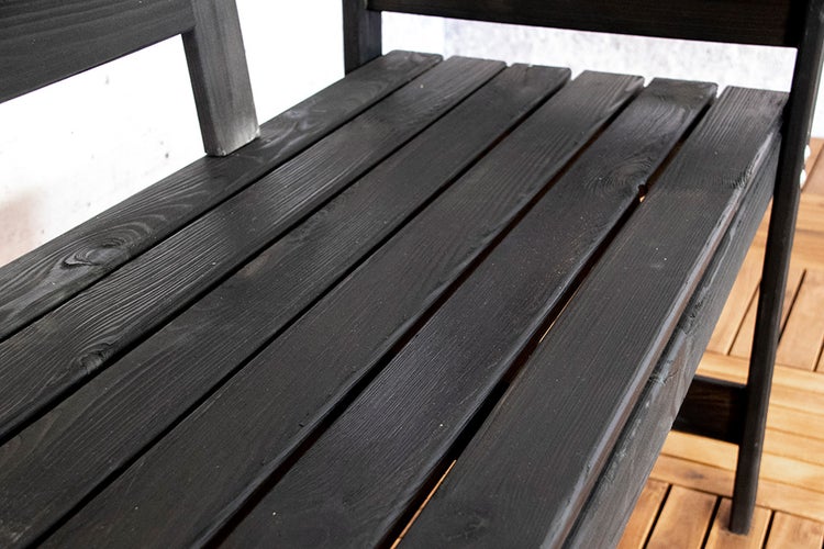 Friesen Gartenbank - Holz - Schwarz - 133 x 40 x 75 cm