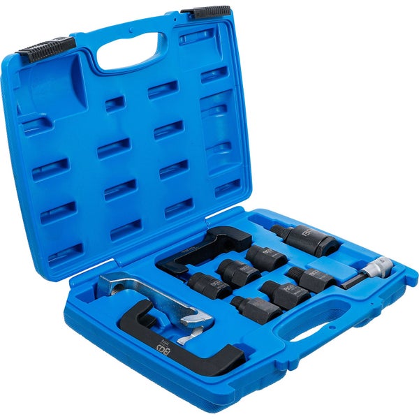 Werkzeugsatz in blauem Koffer