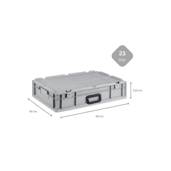 PROREGAL SparSet 5 x Eurobox NextGen Portable Mit Rasterschaumstoff und Schaumstoffeinlage HxBxT 13,5 x 40 x 60 cm 23 Liter Eurobehälter Transportbox
