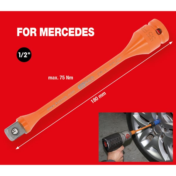 KS TOOLS 1/2 Kraft-Torsions-Verlängerung, 75Nm - 515.1491