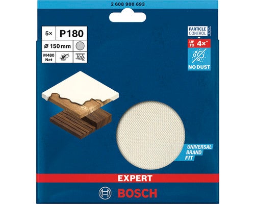 Bosch Expert Schleifgitter P180, 150 mm Durchmesser, 5 Stück