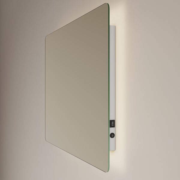 Rechteckiger Spiegel mit Beleuchtung und Schalter
